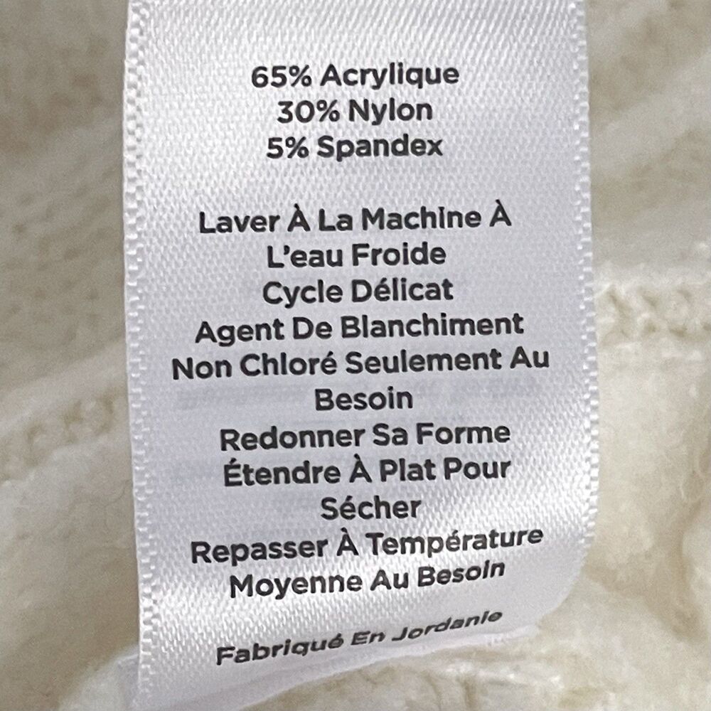 Talbots Cable Knit Sweater Size MP Cream Chunky Fisherman Turtleneck - Picture 11 of 14